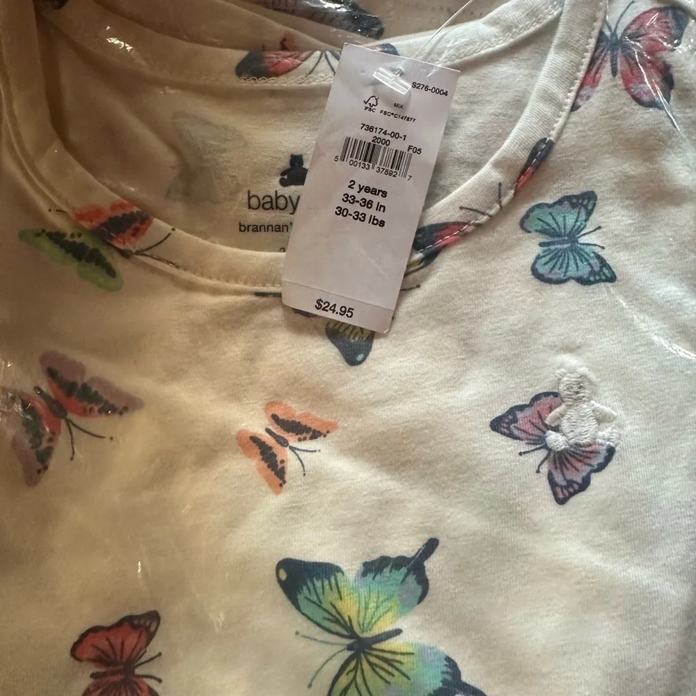 GAP Kids Dress with Colorful Butterfly Print - Cream